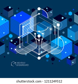 Antecedentes industriales e ingeniería azul negro, futuro plan técnico. La composición geométrica moderna se puede utilizar como plantilla y diseño. 