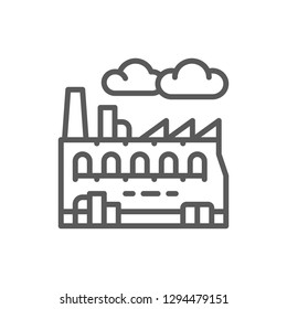 Vector industrial factory, plant line icon. Symbol and sign illustration design. Isolated on white background
