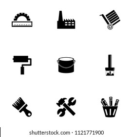 vector Industrial icons set - construction industry illustrations. tool sign symbols