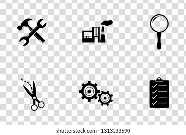 vector Industrial icons set - construction industry illustrations. tool sign symbols