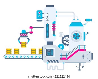 Vector Industrial Illustration Background Factory Sorting Stock Vector ...