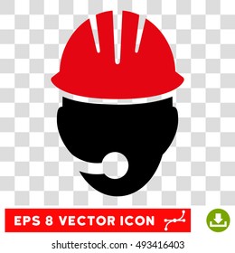 Vector Industrial Operator EPS vector pictogram. Illustration style is flat iconic bicolor intensive red and black symbol on a transparent background.
