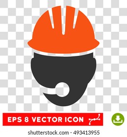 Vector Industrial Operator EPS vector pictograph. Illustration style is flat iconic bicolor orange and gray symbol on a transparent background.