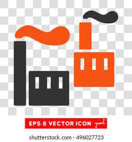 Vector Industrial Plants EPS vector icon. Illustration style is flat iconic bicolor gray and orange symbol on a transparent background.