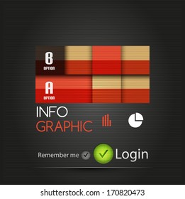 Vector industrial square metallic infographic for business background | numbered banners | business lines | graphic website layout vector
