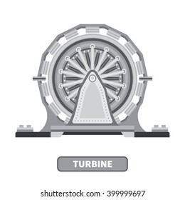 Vector industrial turbine in flat style