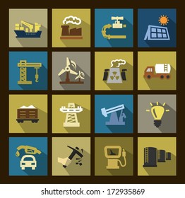 vector industry icons set