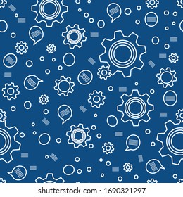 Vector industry seamless pattern Illustration with gear, cog wheel. Mechanical background. Teamwork, communication concept. Engineering development. Design wrapping, fabric, print