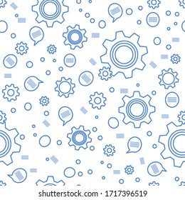 Vector industry seamless pattern Illustration with gear, cog wheel. Mechanical background. Teamwork, communication concept. Engineering development. Design wrapping, fabric, print