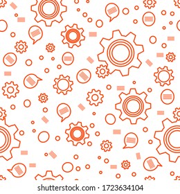 Vector industry seamless pattern Illustration with gear, cog wheel. Mechanical background. Teamwork, communication concept. Engineering development. Design wrapping, fabric, print