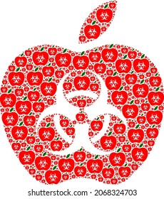 El fractal de manzana infectado por vectores está construido con partes de manzana infectadas por fractales aleatorios. Mosaico fractal de manzana infectada.
