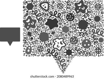 Vektorinfektionsbanner-Symbolzusammensetzung ansteckender Zellen. Banner-Mosaik ist für Infektionsartikel, Parasiten, Mikroben, Sporen, ansteckende Agenzien und auf Bannersymbol ausgelegt.