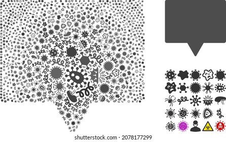 Vector infectious banner icon collage of contagious microbes. Banner collage is designed from infection items, parasites, microbes, spores, contagious agents, and based on banner icon.