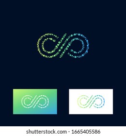 vector infinite logo design in mosaic style
