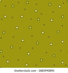 patrón infinito vectorial con estrellas verdes sobre fondo verde