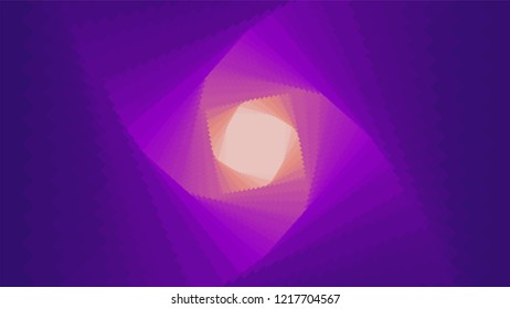 Vector infinite rhombic or square twisted tunnel with gradient depth effect. Abstract cyber colorful background for your designs. Geometric wallpaper. Retro cyber pank background