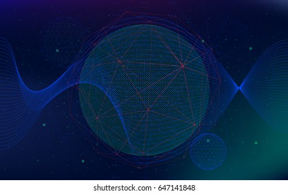 Vector infinite space background, Abstract futuristic hyperspace universe, sci-fi technologies