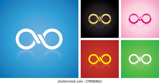 Vector infinitely logo design, different variables