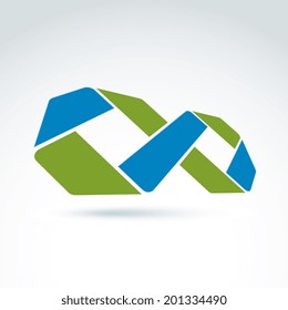 Vector infinity abstract 3D  icon, abstract symbol, design element.