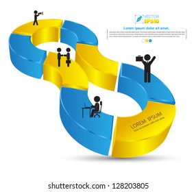 Vector  infinity business concepts with  icons / can use for infographic/loop business report or plan / modern template / education template / business brochure /  system diagram