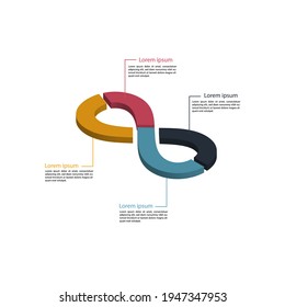 Vector infinity business concepts for infographic, loop business report or plan, education template, system diagram. Stock Vector illustration