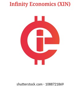 Vector Infinity Economics (XIN) digital cryptocurrency logo. Infinity Economics (XIN) icon. Vector illustration isolated on white background.