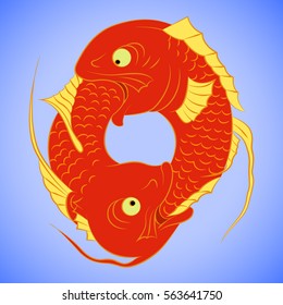 vector. infinity fish vintage illustration