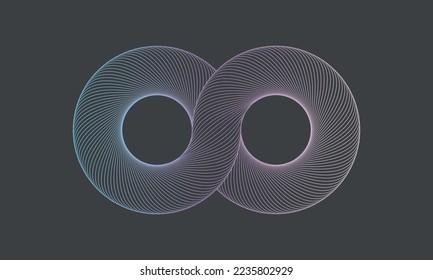 Icono de infinito vector aislado en fondo gris