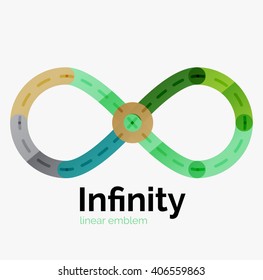 Vector infinity logo, flat colorful design