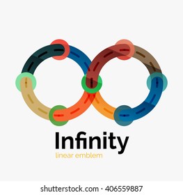 Vector infinity logo, flat colorful design