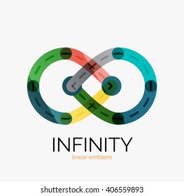 Vector infinity logo, flat colorful design