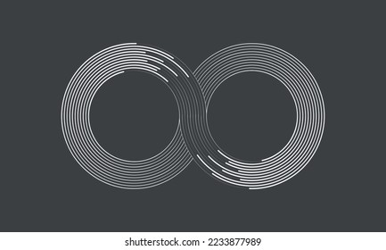 Ilustración del logotipo de infinito vector aislada en fondo gris