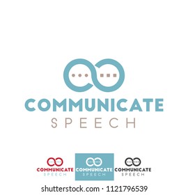 Vector Infinity Speech Bubbles Chat Speak Talk Communication Conversation Dialog Translate Language Logo Icon Brand Symbol Shape Sign Professional Business Company