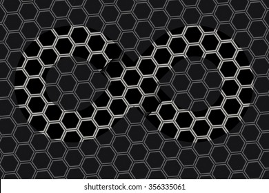 Vector infinity symbol with hexagon texture.