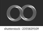 Vector infinity symbol illustration isolated on gray background