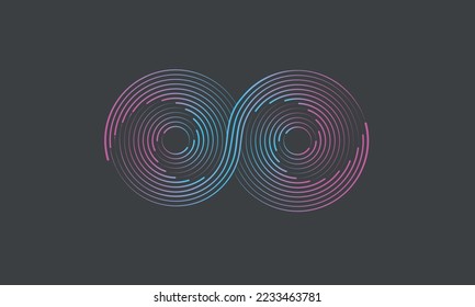 Vector infinity symbol illustration isolated on gray background