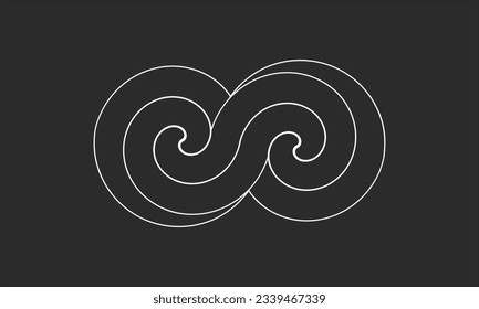 Vector infinity symbol illustration isolated on gray background