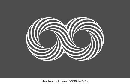 Ilustración del símbolo de infinito vectorial aislada en fondo gris