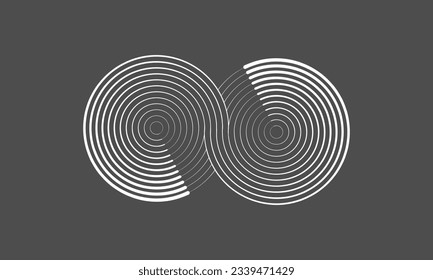 Vector infinity symbol illustration isolated on gray background