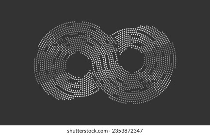 Vector infinity symbol illustration isolated on gray background