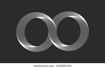 Vector infinity symbol illustration isolated on gray background