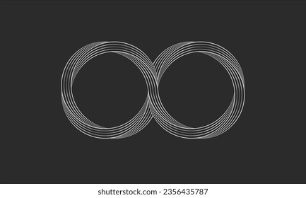 Vector infinity symbol illustration isolated on gray background