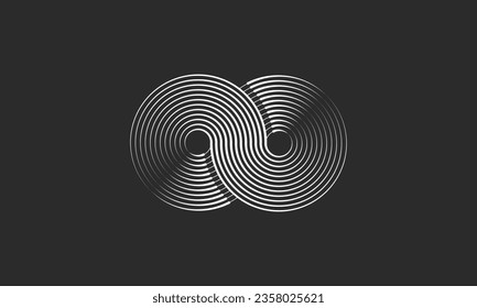 Vector infinity symbol illustration isolated on gray background