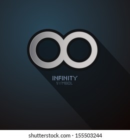 Vector Infinity Symbol on Dark Background 