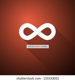 Vector Infinity Symbol on Dark Red Background 