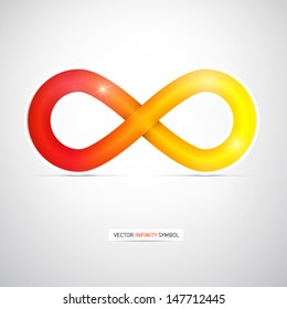 Vector infinity symbol on grey background 