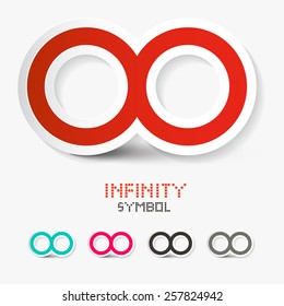 Vector Infinity Symbols Set Isolated on White Background