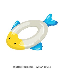 Vector de boya de vida inflable. Ilustración brillante de estilo plano.