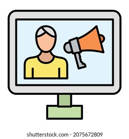 Vector Influencer Filled Outline Icon Design
