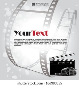 vector info graphic background - movie, film strip